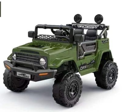 Elektrische Kinderauto 12V - Stoere Off-Road SUV met Afstandsbediening - Bluetooth & MP3 - LED Verlichting - 3 Snelheden - Veiligheidsgordel & Vering