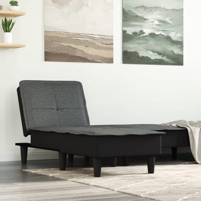 vidaXL Chaise longue stof donkergrijs