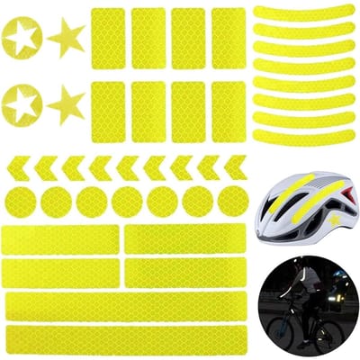 Dailygoods- Reflecterende Stickers 42 Stuks - Waterdichte Reflectoren - Nachtzichtbaarheid - Outdoor Fiets - Helm/Auto/Kinderwagen - Eenvoudige Installatie