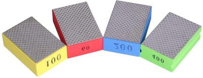 Handpolijstschijven voor Tegels en Steen - 4 Stuks, Diverse Korrelgroottes 60# 100# 200# 400# voor Perfecte Afwerking en Ontbraamfunctie