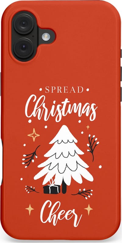 Casetastic hoesje geschikt voor Apple iPhone 16 Plus - MagSafe - Dubbellaagse bescherming - Verspreid het Kerstfeest - Fashion Case - Terracotta