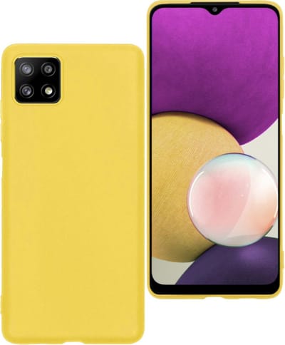 Hoesje Geschikt voor Samsung Galaxy A22 4G - Sterk & Shockproof - Hoes Cover - Siliconen Case - Geel