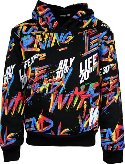 S&C Hoodie Coloury zwart Kids & Kind Jongens Zwart - Maat: 98/104