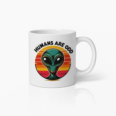 Mensen Zijn Vreemd Alien Beker 330ml – Grappige Sci-Fi Koffiebeker – Uniek Cadeau voor Alien- en Ruimtefans