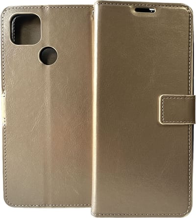 Portemonnee Book Case Hoesje Geschikt voor: Motorola Moto G9 Power -  goud