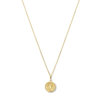New Bling 9NBG-0292 Gouden Ketting met Sterrenbeeld - Schorpioen - 10 mm Doorsnee - Ankerschakel - 39 + 3 + 3 cm - 0,8 mm Dik - 14 Karaat - Goud