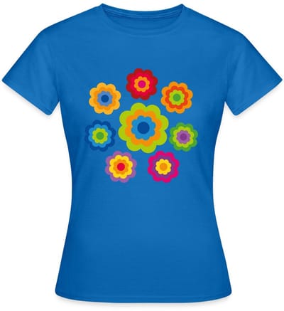 Flower Power 70er Jaren Hippie Bloemen Kostuum T-Shirt Dames