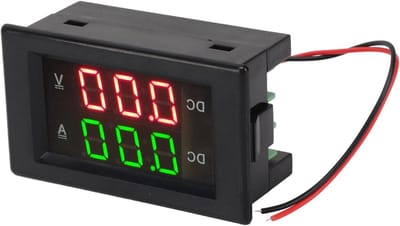 Digitale Meetinstrument - Spanning Stroommeter - Batterij Controleren - Dubbel Display - 600V 100A - Zwart