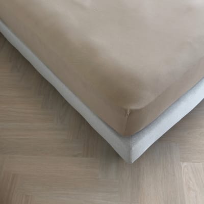 Kayori Tara Hoeslaken Jersey Stretch - 140-160x200-220cm - Matrasdikte 35cm - Rondom Elastiek - Biologisch Katoen - Strijkvrij - Taupe