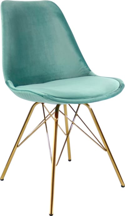 KICK® VELVET Kuipstoel Mintgroen – Eetkamerstoel – Velvet – Goud Frame