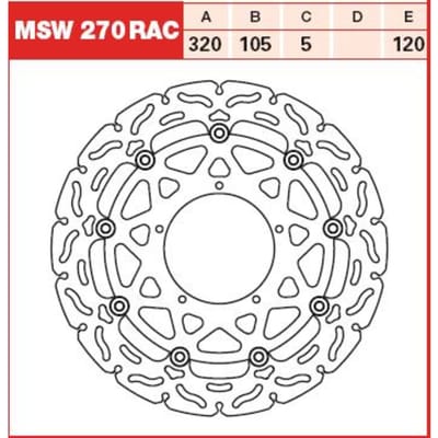 Remschijf TRW MSW270RAC, 1 Stuk