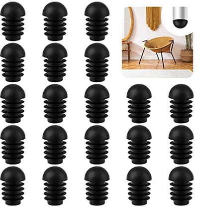 Stoelvoetbeschermers 50 stuks - Ronde afsluiters voor stoelpoot, 19 mm, Zwart