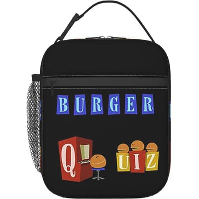 Burger Quiz Nieuw Logo Geïsoleerde Lunchtas voor Vrouwen Kinderen Lekvrije Voedseldozen Thermische Lunchbox Tote One Size