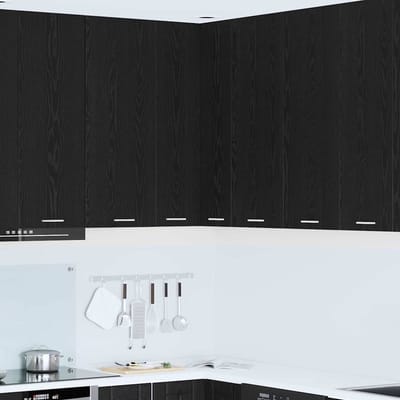 vidaXL - Hangkast - Zwart - Eiken - en - Wit - 57 - x - 57 - x - 100 - cm - Bewerkt - hout