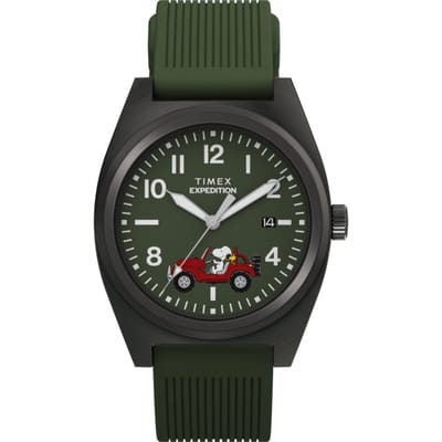 Timex Peanuts Expedition Field TW2Y52500 Horloge - Siliconen - Groen - Ø 39 mm