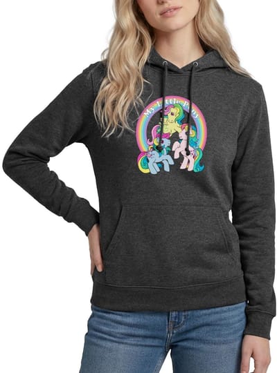 My Little Pony Retro Kleurige Ponys Met Regenboog Hoodie Dames