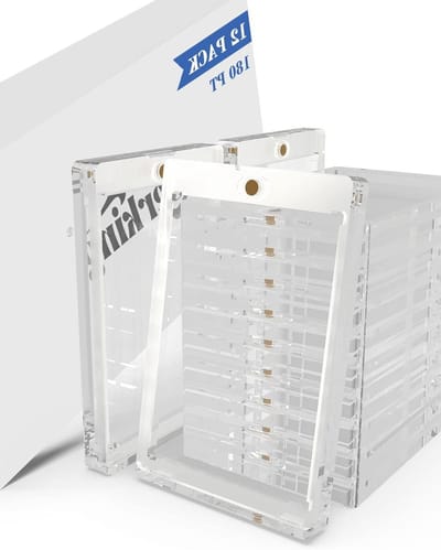 Magnetische Kaarthouders - Ruilkaart Beschermers - Verzamelkaarten Opslag - UV-Beschermend Acryl - 12 Stuks 180PT - Transparant