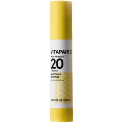 NATURE REPUBLIC Ampoule Éclaircissante Vitapair C 24ml Sérum Éclaircissant à la Vitamine C et au Rétinol pour les Taches Pigmentaires et une Peau Radieuse