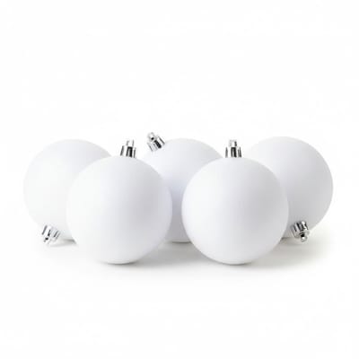 4x Witte kunststof kerstballen 10 cm - Glitter - Onbreekbare plastic kerstballen - Kerstboomversiering wit