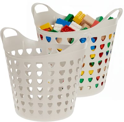 Storage solutions Speelgoedmand - 2x - beige - 26 liter - kunststof - 40 x 41 cm
