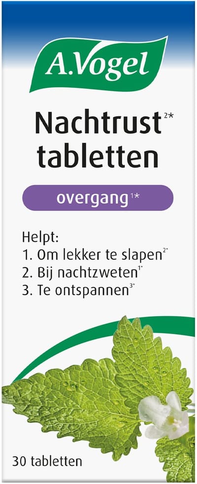 A.Vogel Nachtrust tabletten overgang - Helpt om lekker te slapen, ook tijdens de overgang - 30 st