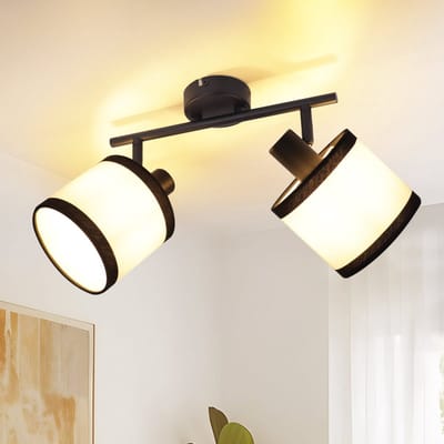 NETTLIFE Opbouwspot - zwart en wit - 2xE14 Fitting - Metaal - verstelbaar - LED Plafondlamp - voor Woonkamer | Keuken | Hal | Kantoor | Eetkamer-excl. lichtbron