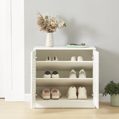 Schoenenkast Løten 62x63x36 cm wit [en.casa]