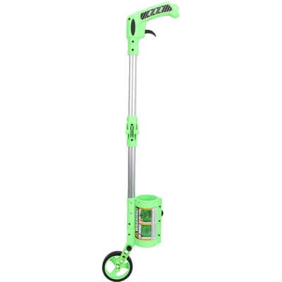 Bâton de Marquage Peinture à Roue Unique Pliable Poussée Latérale Outil Marqueur Pulvérisateur Inversé pour Terrain de Sport Parking Espace Public green