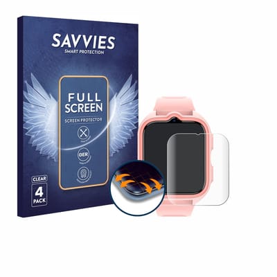 Savvies - Screenprotector voor Blackview Z30 Kids Smartwatch - Folie Beschermfolie transparant volledig dekking 4 Stuks