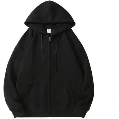 Jas Heren Lente en Herfst Modetrend Hooded Trui Heren Losse Casual Tiener Vest Sportjas 3XL black