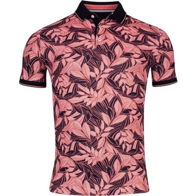 Baileys Polo Allover Leaves Pattern Cotton Stretch Dark Cerise / male