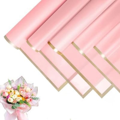 TOVBMUP Bouquet Cadeaupapier - 20 Vellen - Waterdicht - Bloemen Cadeaupapier - Geschikt voor Cadeauverpakking, Bloemenverpakking, Knutselwerk - Roze - 58x58 cm