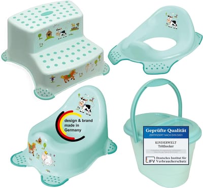 Zindelijkheid Set - Kinder Toilet Training - Hygiënisch Leren - Compleet 4-Delig - Diverse Maten - Aquamarijn