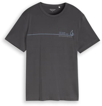 Tom Tailor - T-shirt met print - Maat XXL - Tarmac Grey