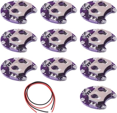 10-pack houder voor knoopcelbatterijen CR2032, batterijmodule voor Arduino, DIY schakelaars en projecten