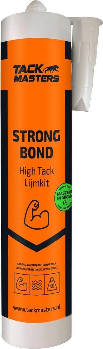 Tackmasters® High Tack – Koker WIT 290 ml - Strongbond - Montagekit - Montagelijm – High Tack Kit - Lijmkit – Plintenkit – Kitpistool - Kitspuit - Kitten - Lijmen - Lijmen en kitten – kitpistool
