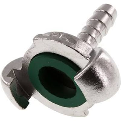 RVS DN 6.5 DIN 3489 Compressor Klauwkoppeling met 10 mm Slangpilaar