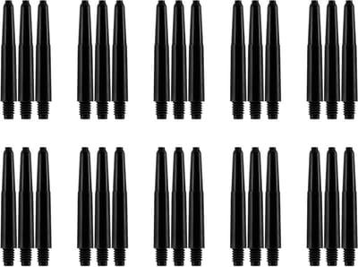 XQMax Dart Shafts - 10 Sets (30 stuks) - Short - Zwart - Zwarte Darts Shafts