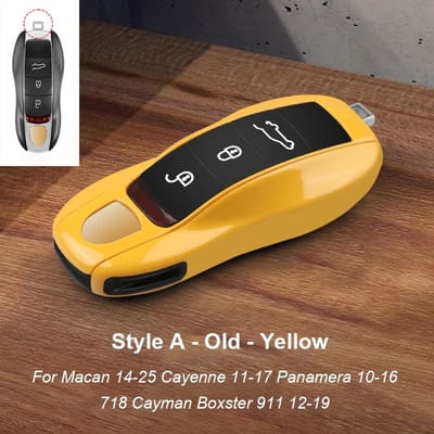 Effen Kleur ABS Voor Porsche Panamera Macan 718 Taycan 911 Cayman Boxster 971 Afstandsbediening Smart Autosleutelhoes Auto-accessoires orange