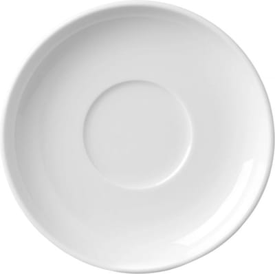 HENDI Schotel voor koffie en cappuccino – versterkte randen – slijtvast porselein – ⌀145 mm – wit