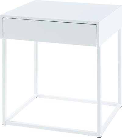Bijzettafel Rautjärvi met lade 50x43x41 cm wit mat