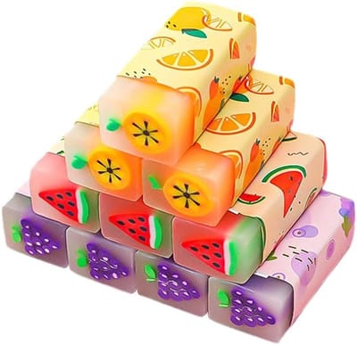 Gom-eraser-72 stuks mini-fruitgummetjes voor kinderen - Leuke gummetjes voor kinderen - Mini-fruitgummetjes voor kinderen - Geweldig als cadeau, huiswerk, schoolspullen, kantoorbenodigdheden en geschenken - 4,6 x 2,1 cm