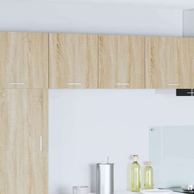 vidaXL - Hangkast - Sonoma - Eik - en - Wit - 40 - x - 31 - x - 40 - cm - Bewerkt - hout