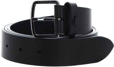LACOSTE Leren Riem Casual Punch Leather Belt W85 Noir Zwart