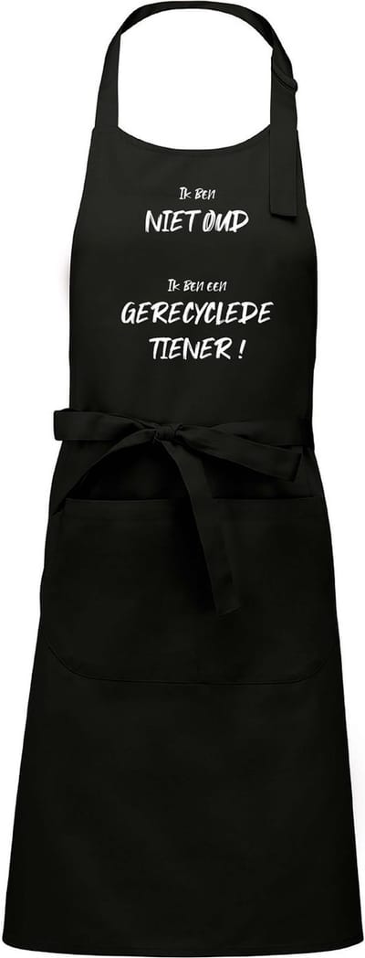 Mijncadeautje - Keukenschort - BBQ schort - Gerecyclede tiener - zwart