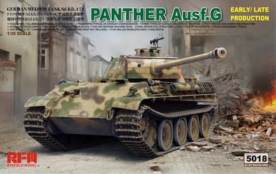 Rye Field Model Modelbouwpakket Militaire voertuigen - 5018 Panther Ausf.G Early / Late Production Plastic - 1:35 - Modelbouw