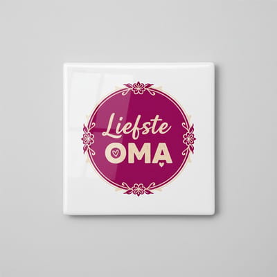 Liefste Oma Tegel – Liefdevolle Tekst voor Oma – Decoratieve Keramische Tegel als Cadeau 15 x 15 cm