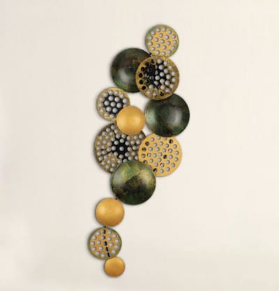 Wanddecoratie - Muurdecoratie - 42x90cm - Metalen Ronde vorm object - Kunstlijst - Wandversiering - Wandborden - Metaal
