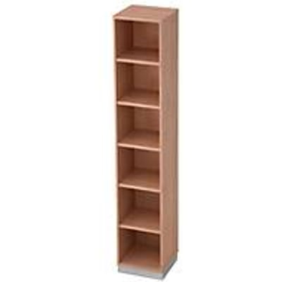 Boekenkast, spaanplaat, B 400 x D 400 mm, 6 OH, notenhoutdecor