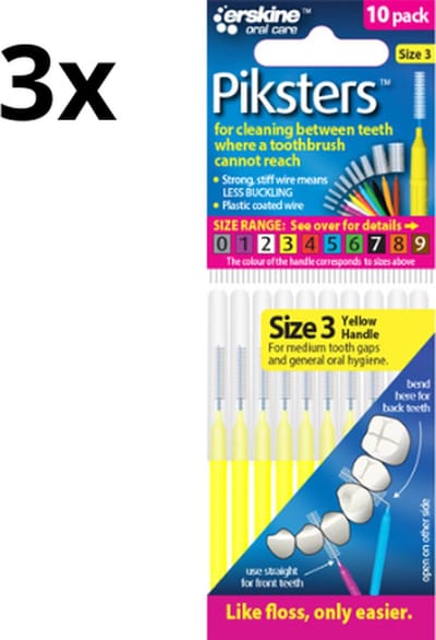 Piksters 3 Geel 0.60mm - 3 x 10 stuks - Voordeelverpakking